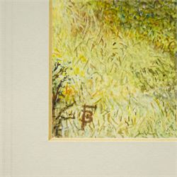 Attrib. William James Boddy (British 1831-1911): St Mary's Abbey - York, watercolour unsigned 29cm x 22cm; Circle of Myles Birkett Foster RWS (British 1825-1899): Cattle Watering at River, watercolour signed with monogram 22cm x 29cm(2)