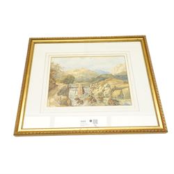 Rowan Huntley (British Contemporary): Steindalsnosi - Norway, acrylic on board signed 15cm x 22cm; together with English School (19th century): Rural Landscapes, two watercolours by different hands max 34cm x 49cm (3)