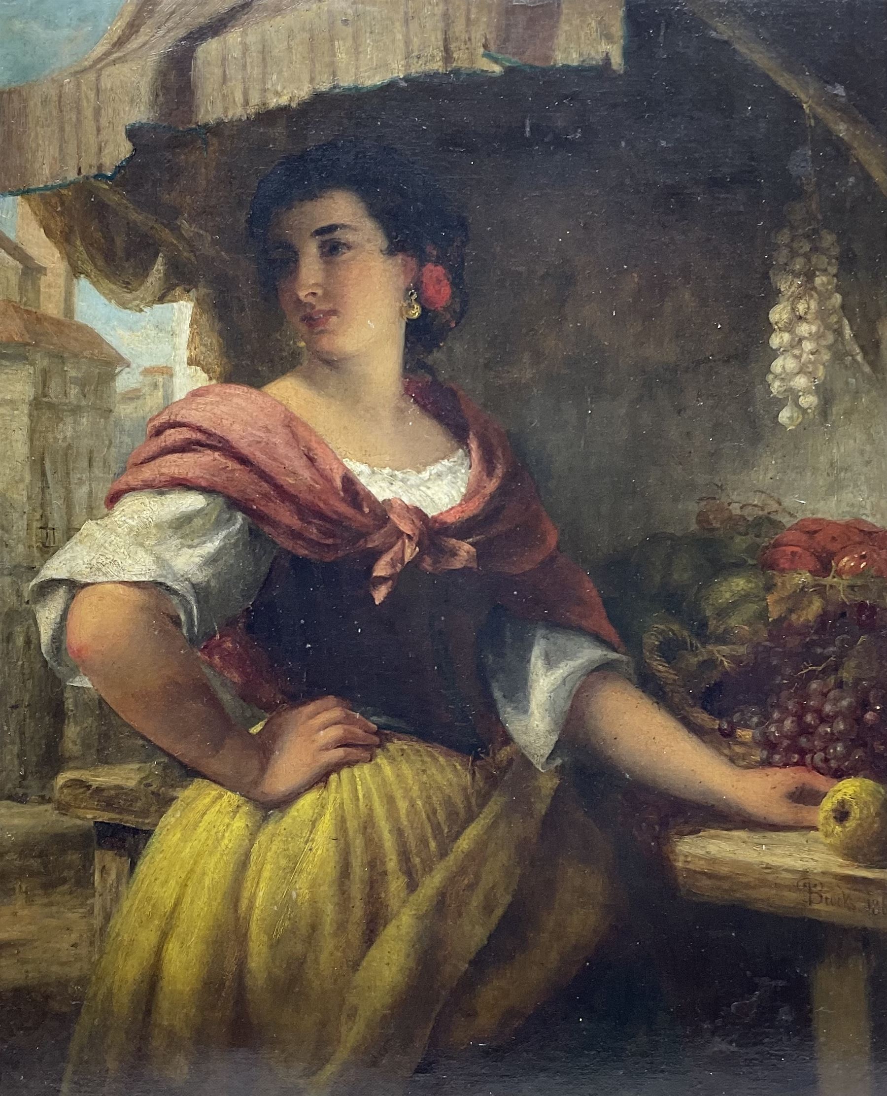 Thomas Brooks of Hull (British 1818-1891): Spanish Fruit Seller, oil on canvas signed and dated 1869, 75cm x 60cm