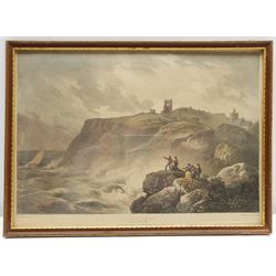 After Francis Nicholson (British 1753-1844): Scarborough from the North Cliff, colour lithograph printed by Charles Joseph Hullmandel (British 1789-1850) pub. Rodwell and Martin 1822, 27cm x 38cm
