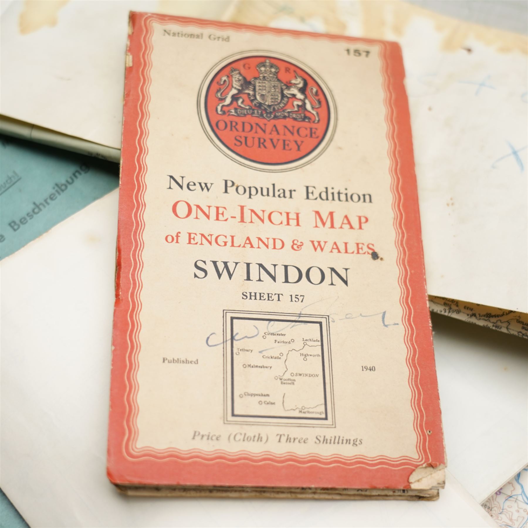 Large collection of predominantly German and British WWII and other folding maps (in one box) 