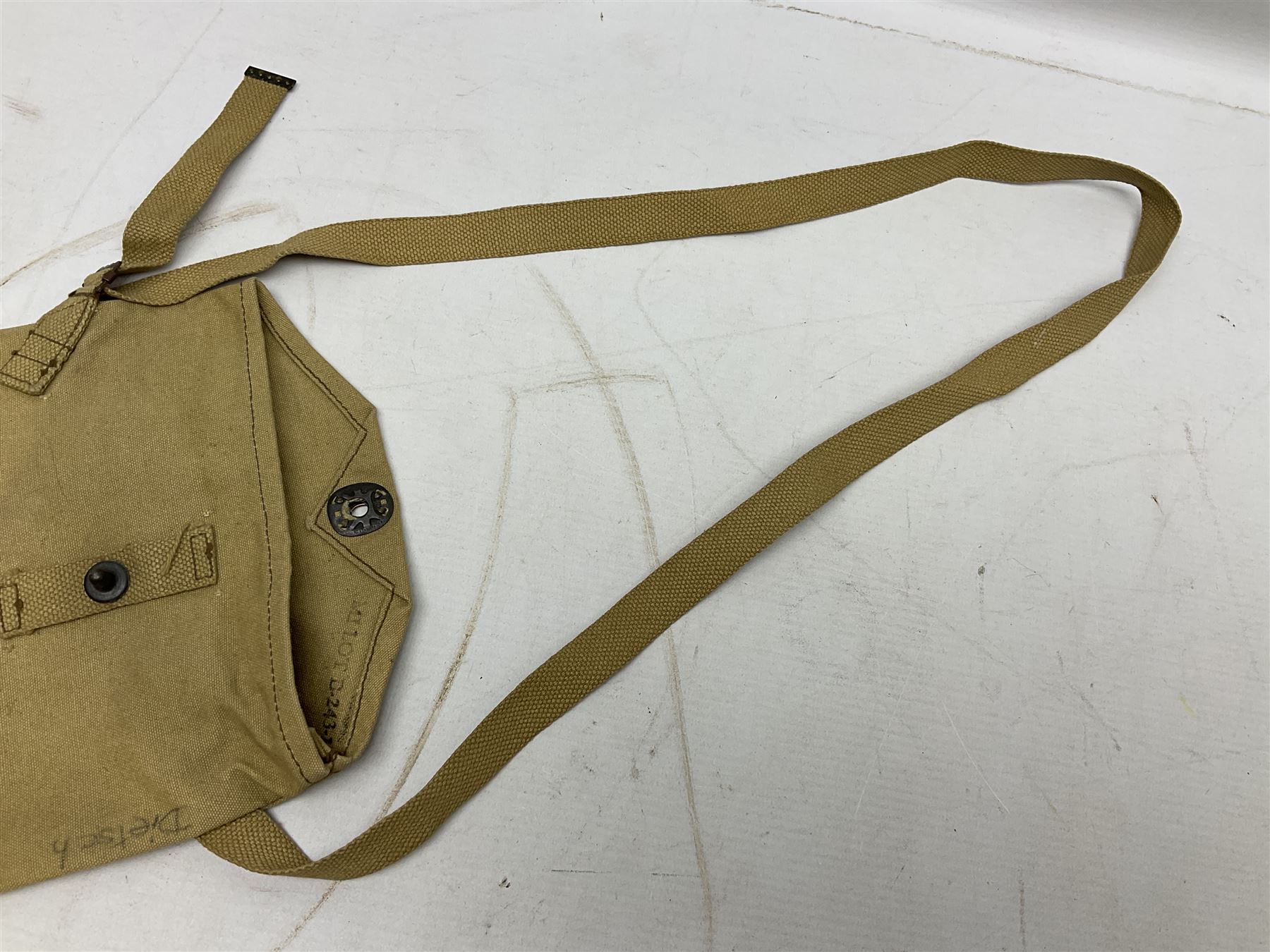 WW2 US gas mask bag cover, marked Training Gas Mask M1A1, probably D-Day/Normandy period 1944