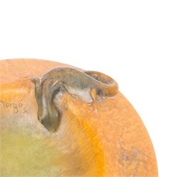 Amalric Walter (1870-1959) and Henri Berge (1868-1936), Nancy, France, circa 1920, pate de verre, Salamander ashtray, bearing moulded mark 'A Walter Nancy' and incised mark 'Berge sc.', D12cm

Note: Almaric Walter, born in Sèvres near Paris, exhibited at the Salon des Artistes Françaises in 1895 and 1903, and in 1908 moved to Nancy where he established his own workshop within the Daum glassworks. There he worked closely with Daum designers, including Henri Bergé. This ashtray is an example of Walter’s pâte-de-verre technique.

Provenance: From the collection of Andrew Chichester Everitt.