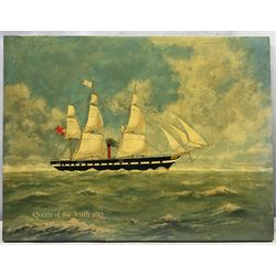 English School (20th Century): 'Queen of the South - 1852' ship portrait together with another similar, oils on board max 46cm x 60cm (2)