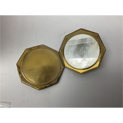 Silver necklace, compact mirror with lipstick holder and a collection of costume jewellery 