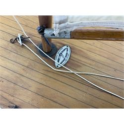 Pond yacht - Games Industries 'Albatross' Racing Yacht with blue painted hull with working rudder, simulated planked deck and single sail L91cm H153cm 