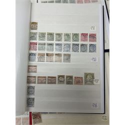 World stamps in ten stockbooks including Queen Victoria and later Jamaica, South Africa including 1926 four pence triangles, Malaya, Nigeria, New Zealand including some earlier issues, Malta etc, both used and mint stamps stamps seen 