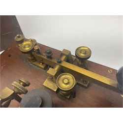GPO telegraph morse code machine, marked GPO 10235 and Baseboard.S.C.MKII, in wooden carry case, case H16cm, L26cm 