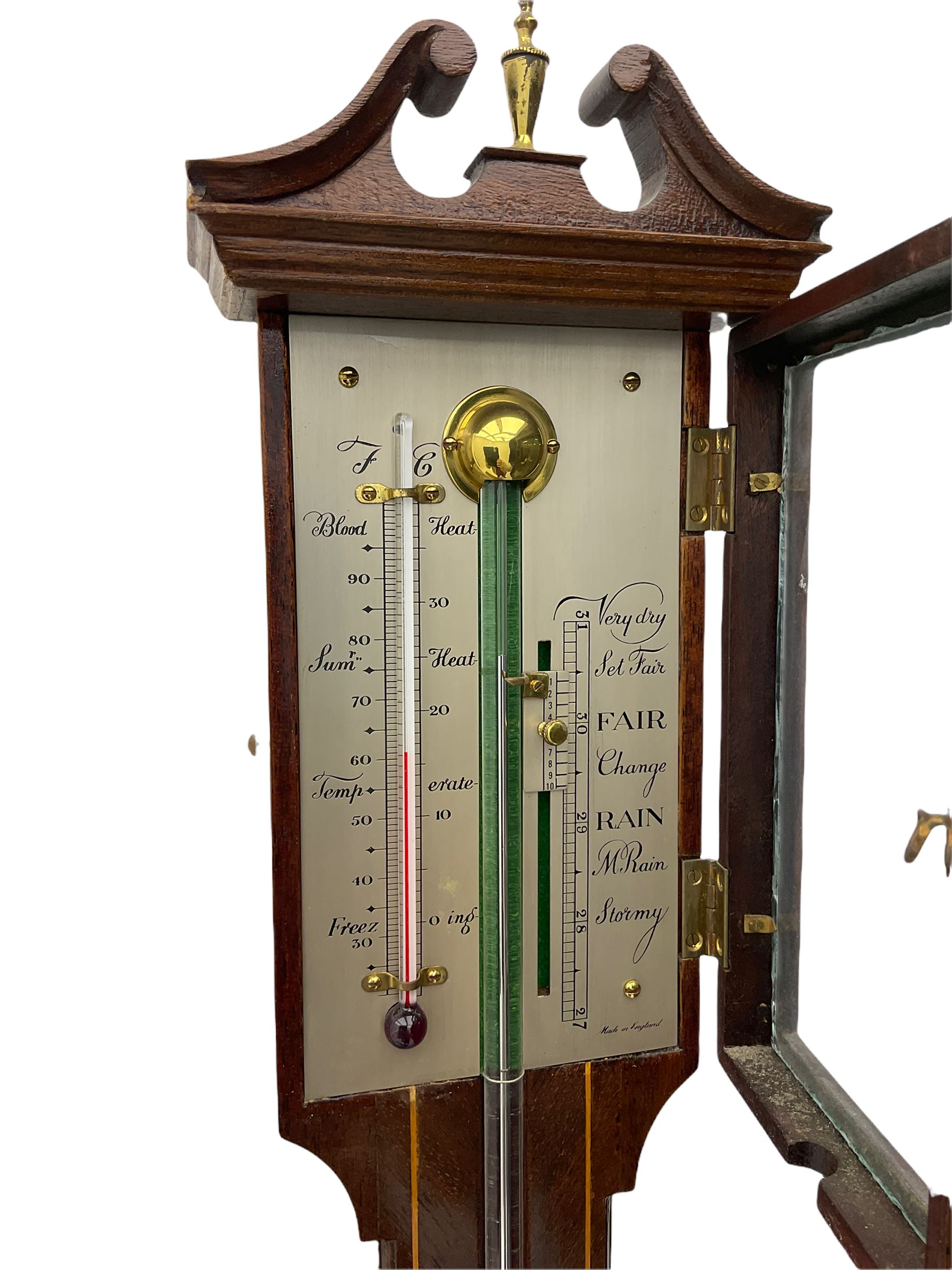 A 20th century mercury stick barometer in an earlier 18th century style