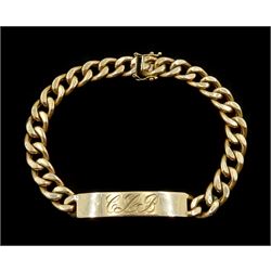 9ct rose gold identity bracelet, London import mark 1972