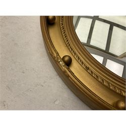 Convex circular gilt wall mirror, D48.5cm