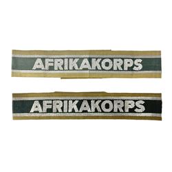Pair of WW2 German Afrika Corps cuff titles 1st pattern 1941