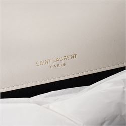 Saint Laurent - ‘Jamie 4.3’ Mini Shoulder Bag, in pale cream quilted lambskin leather, with oversized YSL Cassandre logo, gold-tone hardware and chain and leather shoulder strap, unused with original box and dust bag