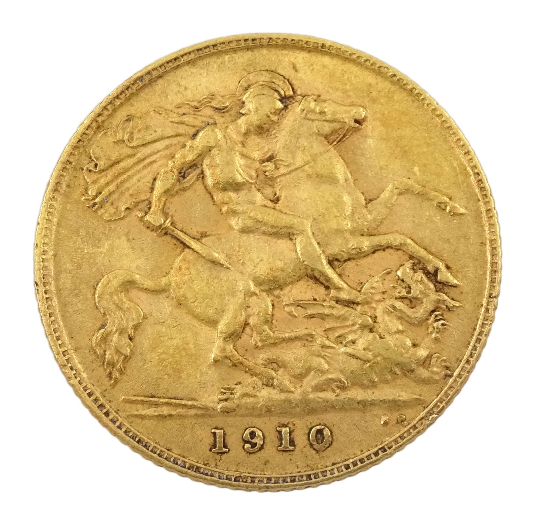 King Edward VII 1910 gold half sovereign coin