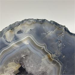 Amethyst crystal geode cluster, with well-defined crystals of various sizes, in purple tones, H12cm 