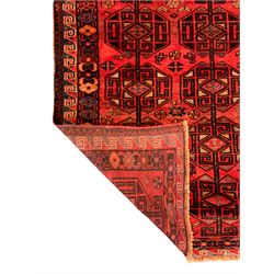 Persian Lori hand knotted red ground rug