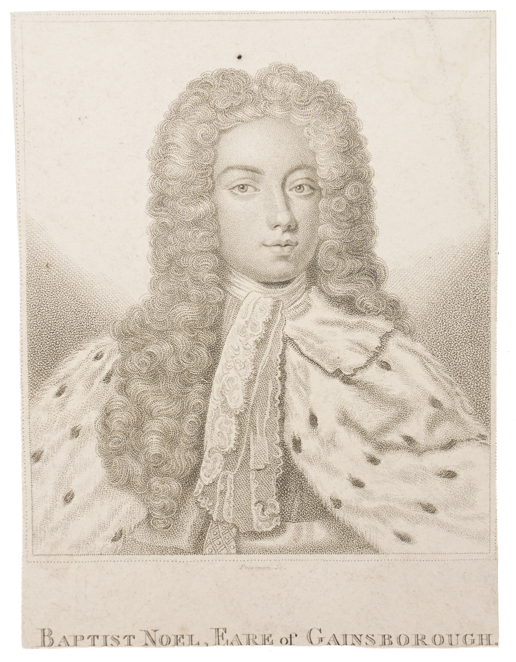 Jonathan Spilsbury (British 1748-1825) after Joshua Reynolds (British 1723-1792): 'The Rt Hon Frederick Howard of Carlisle'; Samuel Freedman (British 1773-1857): 'Baptist Noel - Eare of Gainsborough'; Guillaume Philippe Benoist (French 1725-1770): 'The Earl of Leicester - 1588'; Ignace Fougeron (British late 18th century) after Hans Holbein the Younger (German 1497-1543): 'Edward VI', four portrait engravings max 15.5cm x 11.5cm (4) (unframed)