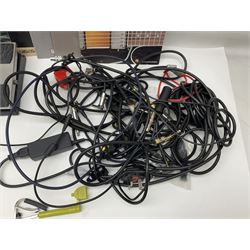 Zoom GFX-4 Guitar Effects processor; quantity of assorted cables; tremolo arms; plectrum wallet; Steepletone SMH10 earphones etc