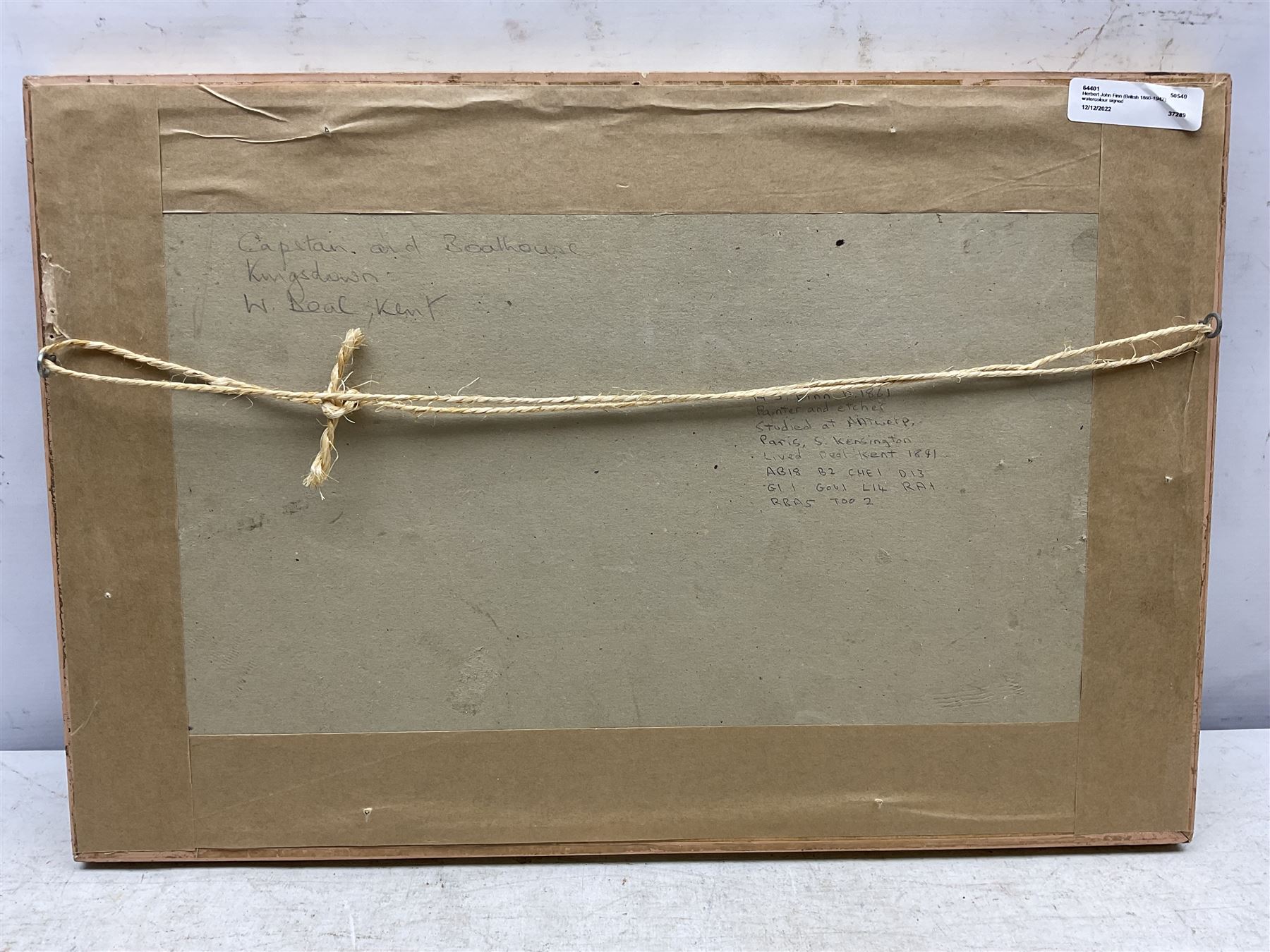 Herbert John Finn (British 1860-1942): Capstan and Boathouse at Kingsdown - Kent, watercolour signed, titled verso 16cm x 24cm