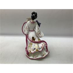Five Danbury Mint Princess figures by Lena Liu, comprising Harp Princess, Plum Blossom Princess, Chrysanthemum Princess, Rose Princess and Iris Princess, one with certificate, all with marks beneath