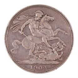 King Edward VII 1902 silver one crown coin