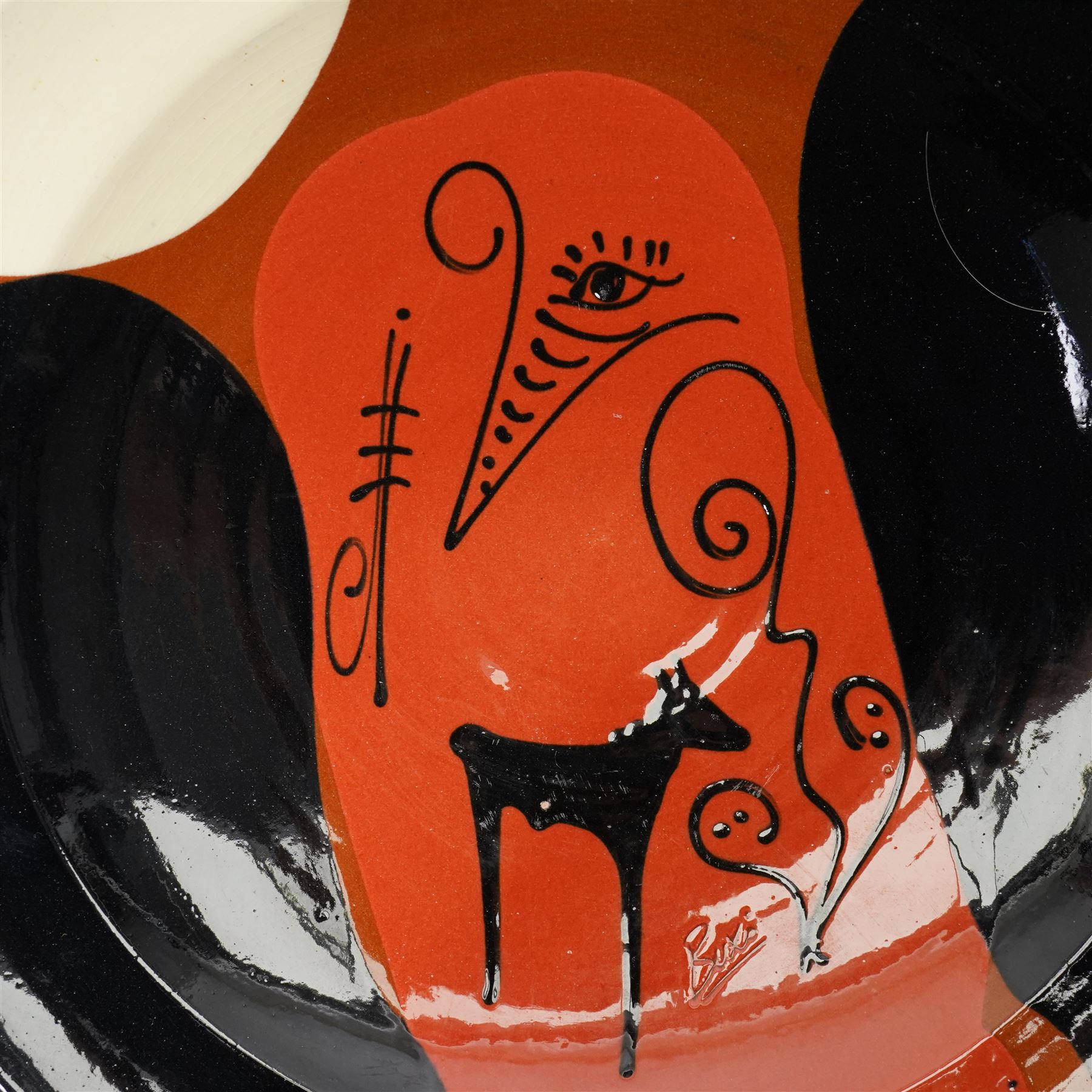Thomas Buxo (Catalan Contemporary): two large bowls, and a triple division dish, all signed, D41cm (3)