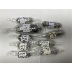 Collection of Mazda thermionic radio valves/vacuum tubes, including EH90, U26, PCF84, U26 approximately 55