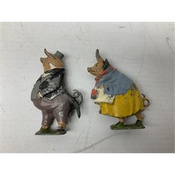 Collection of twenty-two Britains Cadbury's Cococubs play worn lead painted figures to include Mr Pie Porker, Mrs Pie Porker, Tiny Tusks, Captain Kangaroo, Granny Owl and others, Britains Snow White and Doc lead figures and other painted lead figures (30)