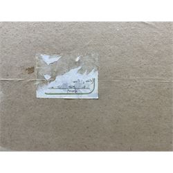 Christine Gloria Cox (Scarborough 1942-2014): '1900', collage of acrylic panels signed and titled with Yorkshire Artists Exhibition label verso 61cm x 92cm (unframed)