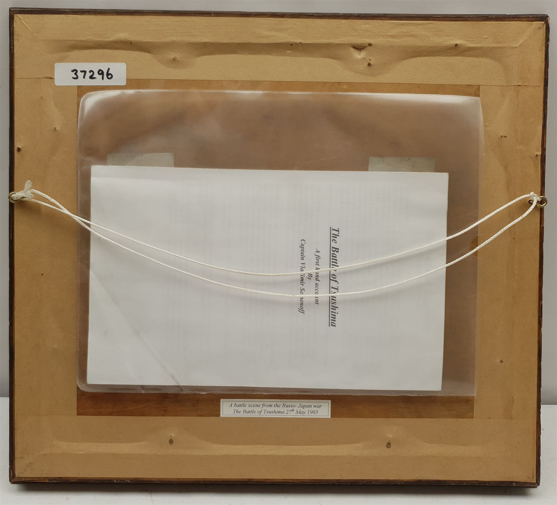 K Dick (British 19th/20th century): 'The Battle of Tsushima' 27th May 1905, scene from the Russo-Japanese War, watercolour signed, biographical information verso 18cm x 22cm