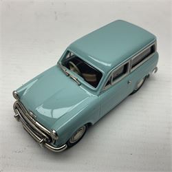 Four Lansdowne Models 1:43 scale models - 1956 Hillman minx Series 1 (Pearl grey over Fiesta blue); 1957 Hillman Husky Series 1 (Seacrest green/foam grey); 1960 Ford Consul MkII (Imperial maroon/smoke grey); and 1972 Vauxhall Ventora 3300 MkII; all boxed (4)