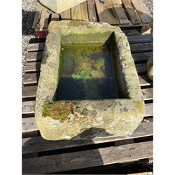 19th century rectangular stone trough - THIS LOT IS TO BE COLLECTED BY APPOINTMENT FROM DUGGLEBY STORAGE, GREAT HILL, EASTFIELD, SCARBOROUGH, YO11 3TX