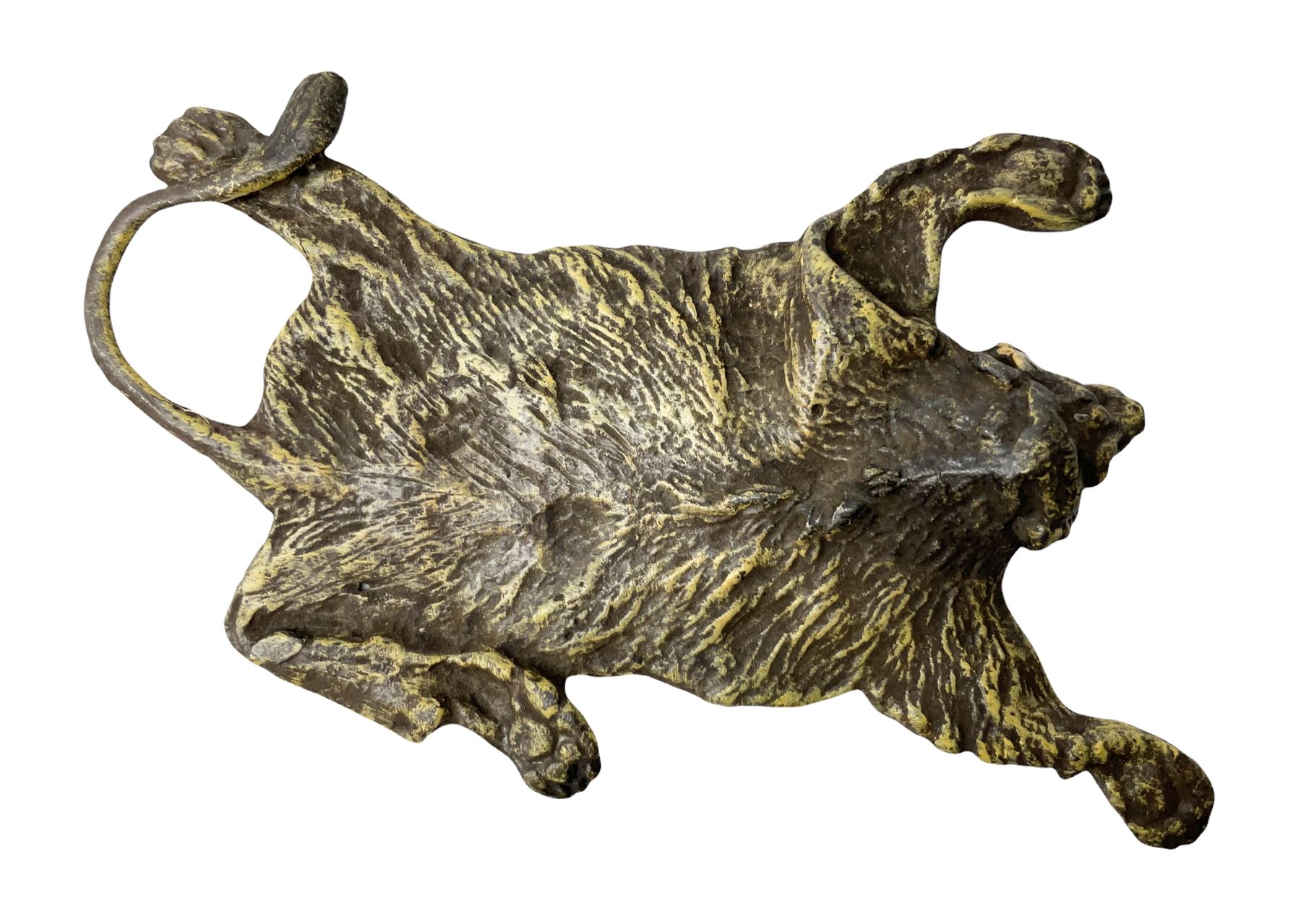 Attributed to Franz Xavier Bergman, cold painted bronze modelled as a lion skin, stamped beneath with B within an amphora and Austria, L10cm