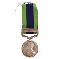 George V India General Service Medal IGSM with Afghanistan N.W.F. 1919 clasp, awarded to 1...