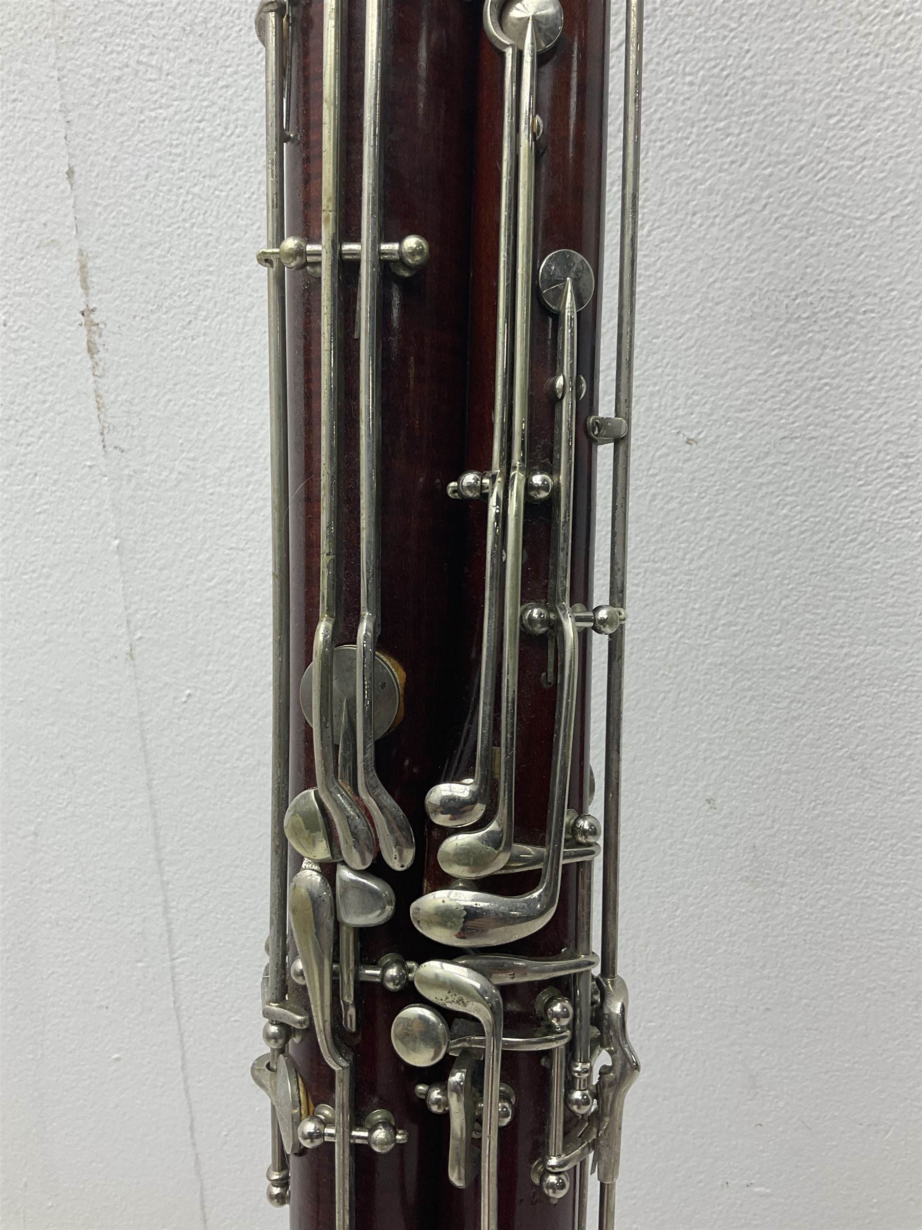 Schreiber & Sohne four-piece bassoon, serial no.9614; in fitted case with two crooks.