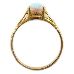  Opal silver-gilt ring, stamped SIL  