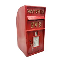 Modern painted metal wall mounted Postbox, H65cm, D35cm