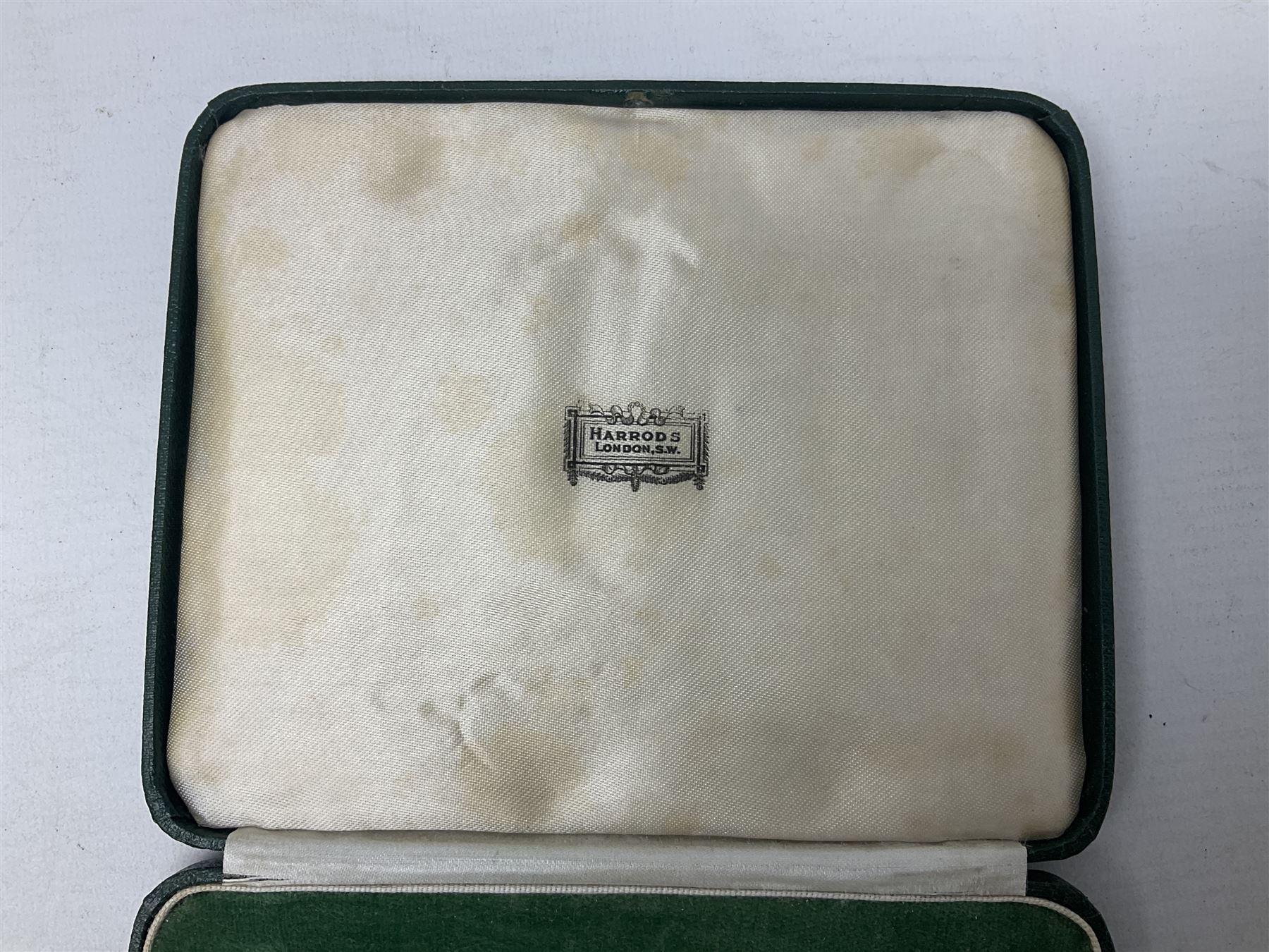 Mid-century cased set of six David Anderson guilloche and gilt coffee spoons, with enamelled bowls and handles stamped 'D.A', scales mark, '9255', 'Norway' and 'Sterling'