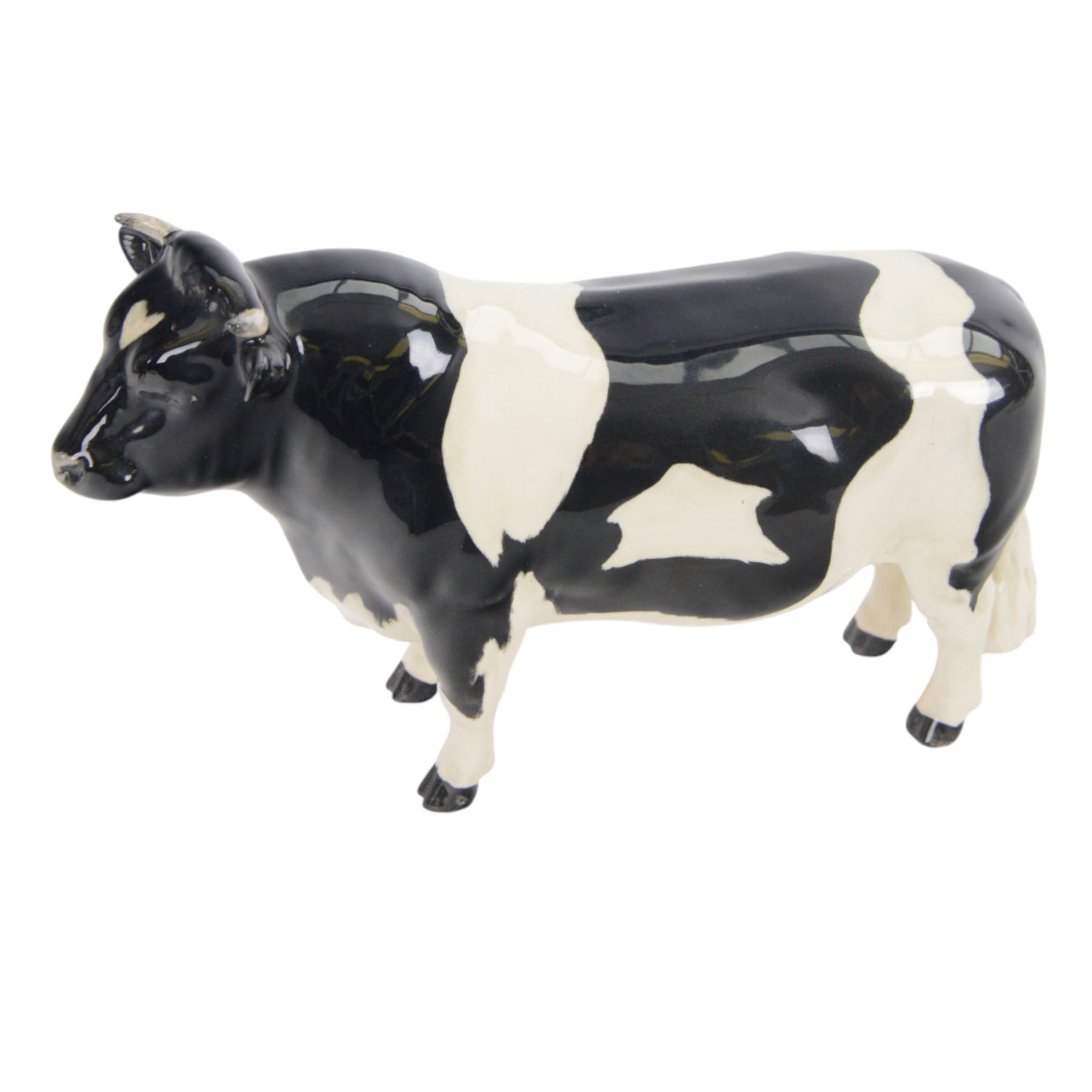 Beswick Friesian Cow family group, comprising Bull CH. Coddington Hilt Bar 1439, Cow CH. Claybury Leegwater 1362 and Calf 1249