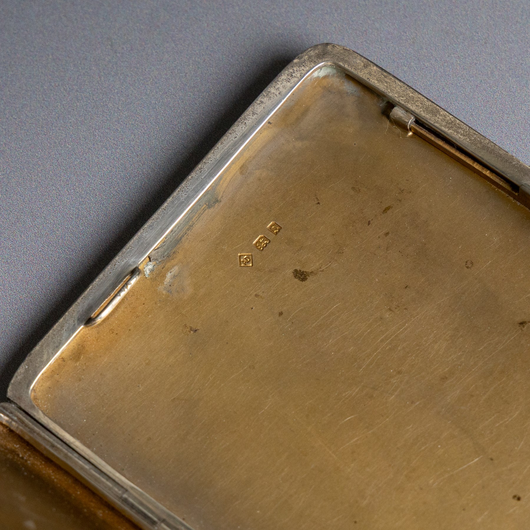 1920s silver cigarette case, of rectangular form with engine turned decoration, hallmarked Alfred Dunhill & Sons, London 1929, H9.5cm