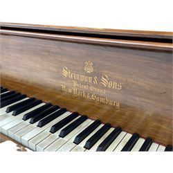 Steinway & Sons, Model A 188  grand piano - introduced in 1896, serial number 101814 (1901-1902) manufactured in Hamburg, with 20 overstrung bass notes, 85 ivory and ebony keys, in a  rosewood case with square tapered legs, roller repetition action with original stringing, felt, dampers and hammers, cast frame detailing numerous patents and awards 1859, 1872 and 1875, conforming lyre with sustaining and una corda pedals.

This item has been registered for sale under Section 10 of the APHA Ivory Act