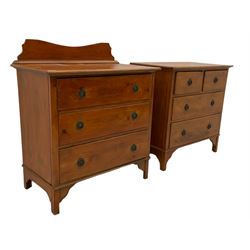 Two stained pine chests of drawers