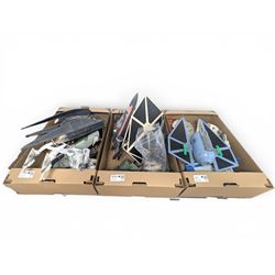 Collection of Star Wars vehicles, including Nerf Rogue One Tie Fighter, Force Link X-Wing,...