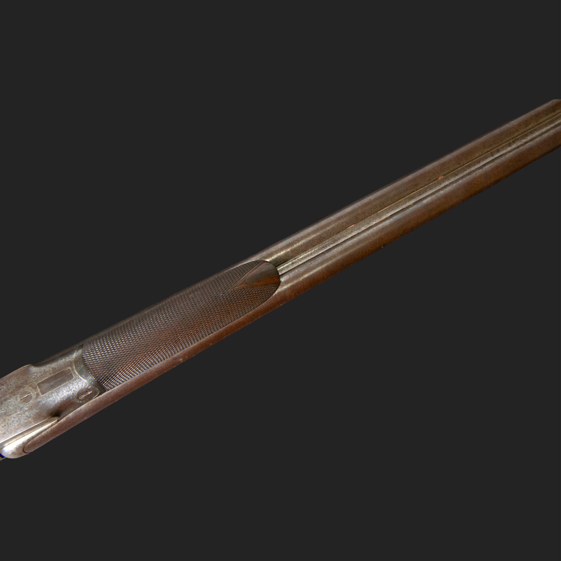 William Moore & Grey, 10 bore double trigger hammer gun, side by side double barrel with 81.5cm (32