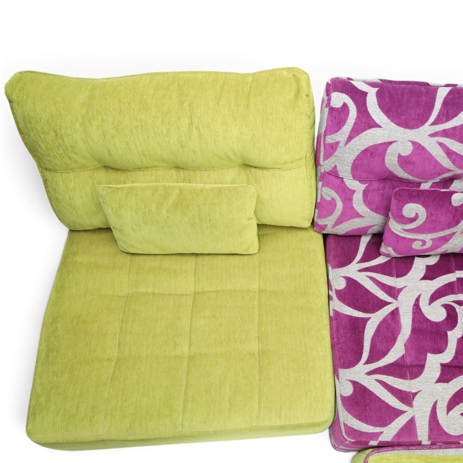 Fama - 'Arianne Love' modular sofa, comprising five sections; two corner 'C' sections, seat 'A' section and footstool, raised on bun feet