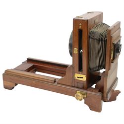 Late Victorian mahogany and tin lantern enlarger, together with a Record Enlarging Easel by The Houghton-Butcher MFC Co. Ltd, London