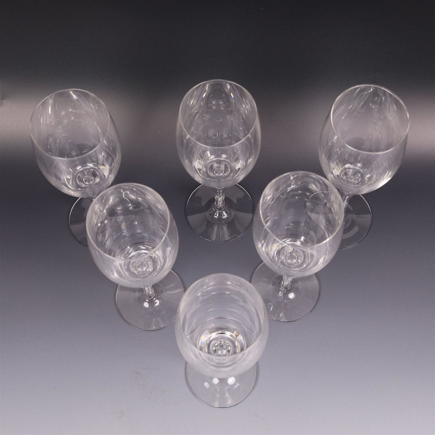 Dartington Crystal Charlotte suite for six, comprising wine, flutes, goblets and water glasses, all with boxes 