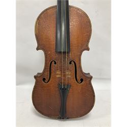Michael Lindsay of Stockton-on-Tees violin, dated 1904 on the label and stamped on the neck, full length 60cm In a later soft case