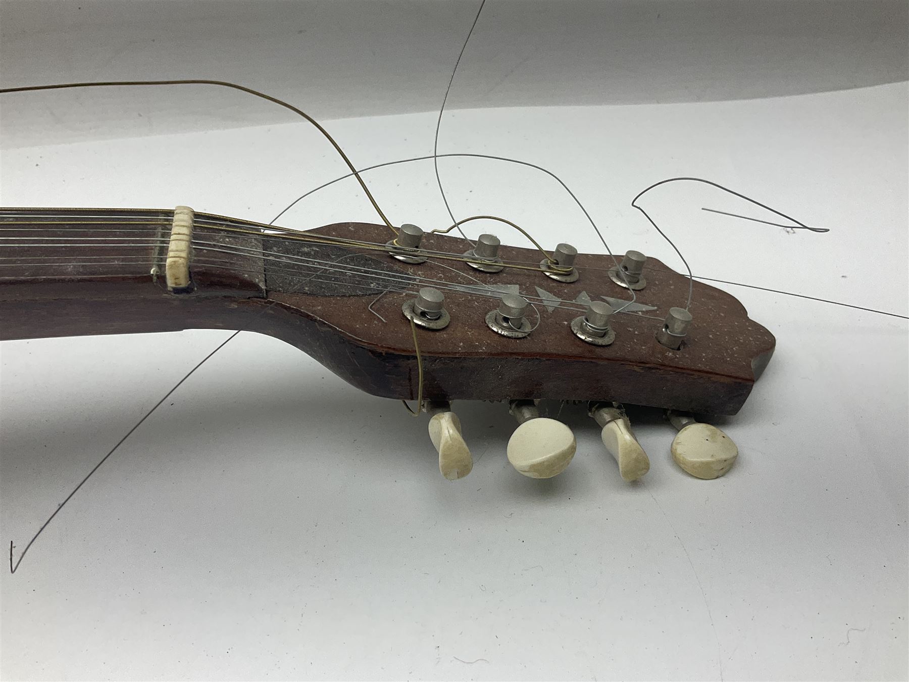 Italian bouzouki type long necked mandolin with segmented lute back and