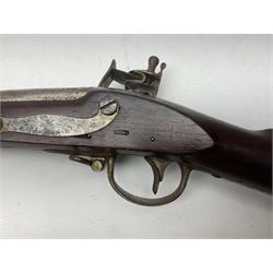 Early 19th century M.T. Wickham of Philadelphia flintlock musket, approximately .700 cal., the 104cm(41